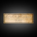 Fort Worth Panoramic map print poster or framed canvas, Texas map print poster canvas, Fort Worth city map print poster canvas, Panther City