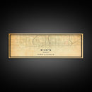 Panoramic Vintage Wichita Kansas map print poster or framed canvas, map print poster canvas, Wichita city map print canvas, Travel Art