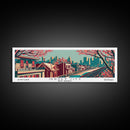 Jersey City New Jersey Panoramic Framed Canvas Print, Travel Poster, Mid Century Modern Art, Pop Art Style, Wall Decor, Office Art, Home Decor, Living Room Art