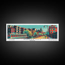 Kansas City Missouri Panoramic Travel Poster Framed Canvas Print, Mid Century Modern Art, Pop Art Style, Wall Art, Wall Decor, Home Decor, Retro Style Art