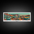 Mesa Arizona Panoramic Travel Poster Framed Canvas Print, Mid Century Modern Art, Pop Art Style, Wall Art, Home Decor, Office Wall Art