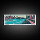 Minneapolis Minnesota Panoramic Wall Art Framed Canvas Print, Travel Poster, Mid Century Modern Art, Pop Art Style, Home Decor, Office Art