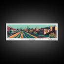 Oklahoma City Oklahoma Panoramic Wall Art Framed Canvas Print, Travel Poster, Mid Century Modern Art, Pop Art Style, Wall Decor, Office Art