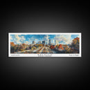 Raleigh North Carolina Panoramic Print, Beautiful Framed Canvas Print, Travel Poster Art, Living Room Decor, Office Wall Art