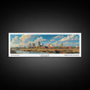 Tulsa Oklahoma Panoramic Framed Canvas Print, Retro Wall Art, Travel Poster, Artistic Living Room Decor, Unique Office Gift, Original Artwork