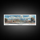 Ventura California Panoramic Painting, Framed Canvas Print, Artistic Travel Poster, Retro Wall Art, Unique Office Decor, Living Room Gift