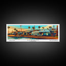 Anaheim California Panoramic Wall Art Framed Canvas Print, Mid Century Modern Art, Pop Art Style, Travel Poster, Home Decor, Retro Style