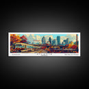 Atlanta Georgia Panoramic Wall Art Framed Canvas Print, Mid Century Modern Art, Pop Art Style, Travel Poster, Home Decor, Wall Hanging