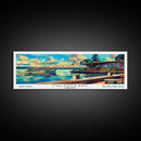Chesapeake Virginia Panoramic Travel Poster Framed Canvas Print, Mid Century Modern Art, Pop Art Style, Wall Art Decor, Home Decoration