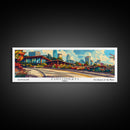 Cincinnati Ohio Panoramic Painting Framed Canvas Print, Mid Century Modern Art, Pop Art Style, Travel Poster, Wall Art Decor