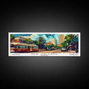 New Orleans Louisiana Panoramic Wall Art, Mid Century Modern Framed Canvas Print, Retro Pop Art Travel Poster, Home Decor
