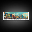 New York New York Panoramic Framed Canvas Print, Retro Style Wall Art, Mid Century Modern Home Decor, Pop Art Travel Poster