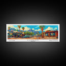 Phoenix Arizona Panoramic Framed Canvas Print, Mid Century Modern Wall Art, Pop Art Home Decor, Retro Style Travel Poster