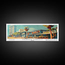 Corpus Christi Texas Panoramic Painting, Mid Century Modern Framed Canvas Print, Retro Pop Art Travel Poster, Wall Decor, Home Decor, Wall Hanging