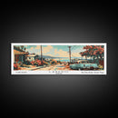 Laredo Texas Panoramic Painting, Mid Century Modern Framed Canvas Print, Retro Pop Art Travel Poster, Wall Art, Living Room Decor, Office Wall Art, Home Decor