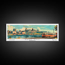 Saint Paul Minnesota Panoramic Wall Art, Mid Century Modern Framed Canvas Print, Retro Pop Art Travel Poster, Living Room and Office Decor