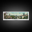 Concord California Panoramic Painting, Mid Century Modern Framed Canvas Print, Retro Pop Art Travel Poster, City Wall Decor, Office Decor