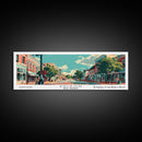 Edison New Jersey Panoramic Painting, Mid Century Modern Framed Canvas Print, Retro Pop Art Travel Poster, City Wall Decor, Home Decor