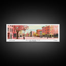 Elizabeth New Jersey Panoramic Wall Art, Mid Century Modern Framed Canvas Print, Retro Pop Art Travel Poster, City Home Decor, Office Art