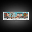 Elizabeth New Jersey Panoramic Wall Art, Mid Century Modern Framed Canvas Print, Retro Pop Art Travel Poster, City Home Decor, Office Art