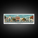 Fairfield California Panoramic Art, Mid Century Modern Framed Canvas Print, Retro Pop Art Travel Poster, Office Wall Decor