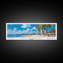 Fort Lauderdale Florida Panoramic Painting, Mid Century Modern Framed Canvas Print, Retro Pop Art Travel Poster, City Wall Art