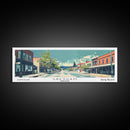 Gresham Oregon Panoramic Art, Mid Century Modern Framed Canvas Print, Retro Pop Art Travel Poster, Office Wall Decor