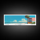 Jacksonville Florida Panoramic Painting, Mid Century Modern Framed Canvas Print, Retro Pop Art Travel Poster, Living Room Art