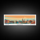 Lowell Mississippi Panoramic Painting, Mid Century Modern Framed Canvas Print, Retro Pop Art Travel Poster, Office Wall Art
