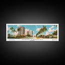 Miami Gardens Florida Panoramic Painting, Mid Century Modern Framed Canvas Print, Retro Pop Art Travel Poster, Home Wall Decor