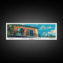 New Orleans Louisiana Panoramic Painting, Mid Century Modern Framed Canvas Print, Retro Pop Art Travel Poster, Office Decor