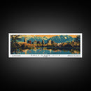 Salt Lake City Utah Panoramic Wall Art, Mid Century Modern Framed Canvas Print, Retro Pop Art Travel Poster, City Art, Office Wall Decor, Living Room Art