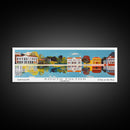 South Fulton Georgia Panoramic Wall Art, Mid Century Modern Framed Canvas Print, Retro Pop Art Travel Poster, Office Wall Decor and Gift Idea