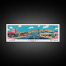 Sparks Nevada Panoramic Wall Art, Mid Century Modern Framed Canvas Print, Retro Pop Art Travel Poster, Living Room and Office Decor