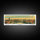 Topeka Kansas Panoramic Painting, Mid Century Modern Framed Canvas Print, Retro Pop Art Travel Poster, Home and Office Wall Art Decor
