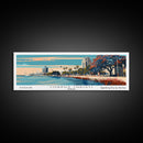 Corpus Christi Texas Panoramic Painting, Framed Canvas Print, Mid Century Modern Wall Art, Retro Pop Art Travel Poster, Office Decor, City Art