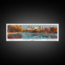 Fort Worth Texas Panoramic Painting, Framed Canvas Print, Mid Century Modern Wall Art, Retro Pop Art Travel Poster, Home Decor, City Art