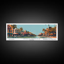 Hollywood Florida Panoramic Painting, Framed Canvas Print, Mid Century Modern Wall Art, Retro Pop Art Travel Poster, Office Decor, Cityscape Art, Living Room Decor