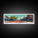 Laredo Texas Panoramic Wall Art, Mid Century Modern Framed Canvas Print, Retro Pop Art Travel Poster, Living Room Decor, Cityscape Art, Home Office Decor