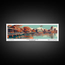 Memphis Tennessee Panoramic Wall Art, Mid Century Modern Framed Canvas Print, Retro Pop Art Travel Poster, Office Decor, Cityscape Art