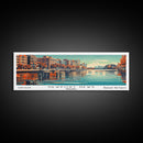 Newport News Virginia Panoramic Wall Art, Mid Century Modern Framed Canvas Print, Retro Pop Art Travel Poster, Office Decor, Cityscape Art