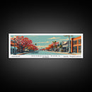 Pembroke Pines Florida Panoramic Wall Art, Mid Century Modern Framed Canvas Print, Retro Pop Art Travel Poster, Office Decor, Living Room Art