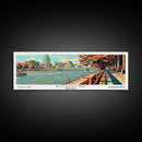 Richmond Virginia Panoramic Wall Art, Mid Century Modern Framed Canvas Print, Retro Pop Art Travel Poster, Office Decor, Cityscape Art