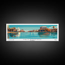 Tallahassee Florida Panoramic Painting, Mid Century Modern Framed Canvas Print, Retro Pop Art Travel Poster, Cityscape, Home Decor, Office Wall Art