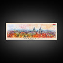 Debrecen Hungary Panoramic Travel Poster, Framed Canvas Print or Metal Wall Art, Travel Art, Home Decor, Panoramic Painting, Midcentury Art