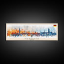 Hanover Germany Panoramic Travel Poster, Framed Canvas Print or Metal Wall Art, Travel Art, Home Decor, Panoramic Painting, Midcentury Art