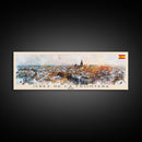 Jerez De La Frontera Spain Panoramic Travel Poster, Framed Canvas Print or Metal Wall Art, Travel Art, Home Decor, Panoramic Painting, Midcentury Art