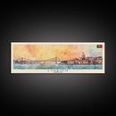 Lisbon Portugal Travel Print Wall Art, Panoramic City Art, Travel Art, Wall Decor, Vacation Gift, Framed Canvas Print Or Metal Art