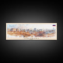 Orenburg Russia Panoramic Travel Poster, Framed Canvas Print or Metal Wall Art, Travel Art, Home Decor, Panoramic Painting, Midcentury Art