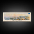 Simferopol Ukraine Panoramic Travel Poster, Framed Canvas Print or Metal Wall Art, Travel Art, Home Decor, Panoramic Painting, Midcentury Art
